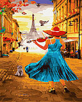 Картина по номерам GX45765 Парижская скрипачка 40x50см. Rainbow