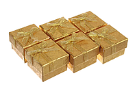 Подарочные коробочки для бижутерии 4*4 см золотистые (упаковка 24 шт)