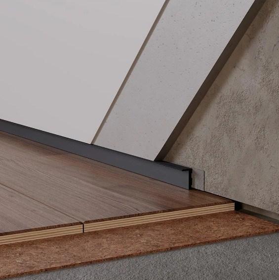 Плінтус прихованого монтажу RAL 20х12х2700 мм (тіньовий шов) алюмінієвий підлоговий ALU-S2012R