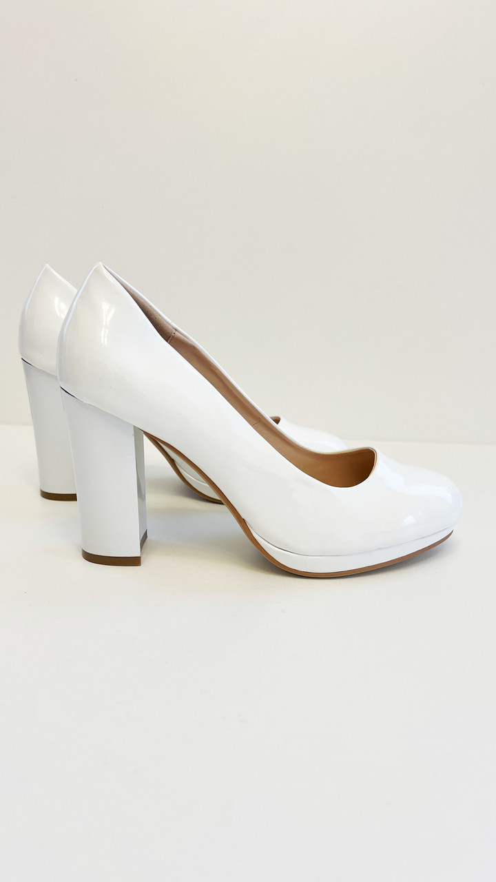 Весільні білі туфлі високий каблук розмір 38
