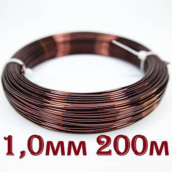 Мідний дріт для перемотування електроприладів ПЕТД2-200 1,0 мм 200 метрів