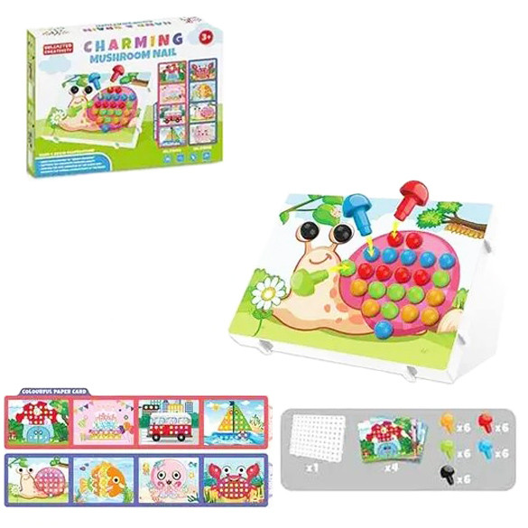 Дитяча Мозаїка, творча іграшка для малюка, 4 картинки, 30 болтів, мозаїка для дітей (EX37801)