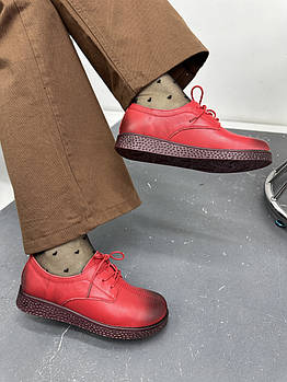 Туфлі жіночі MeegoComfort A0232-Red BATTAL червоні на шнуровці 39