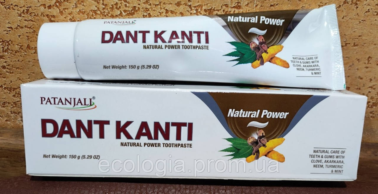 Зубна паста Дант Канті СРОКпо10.2024 Натуральна сила 150 г Dant Kanti Natural power Patanjali