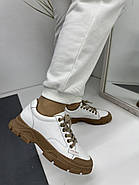 Кросівки жіночі MeegoComfort 89032-White/Apricot на високій платформі білі 40, фото 3