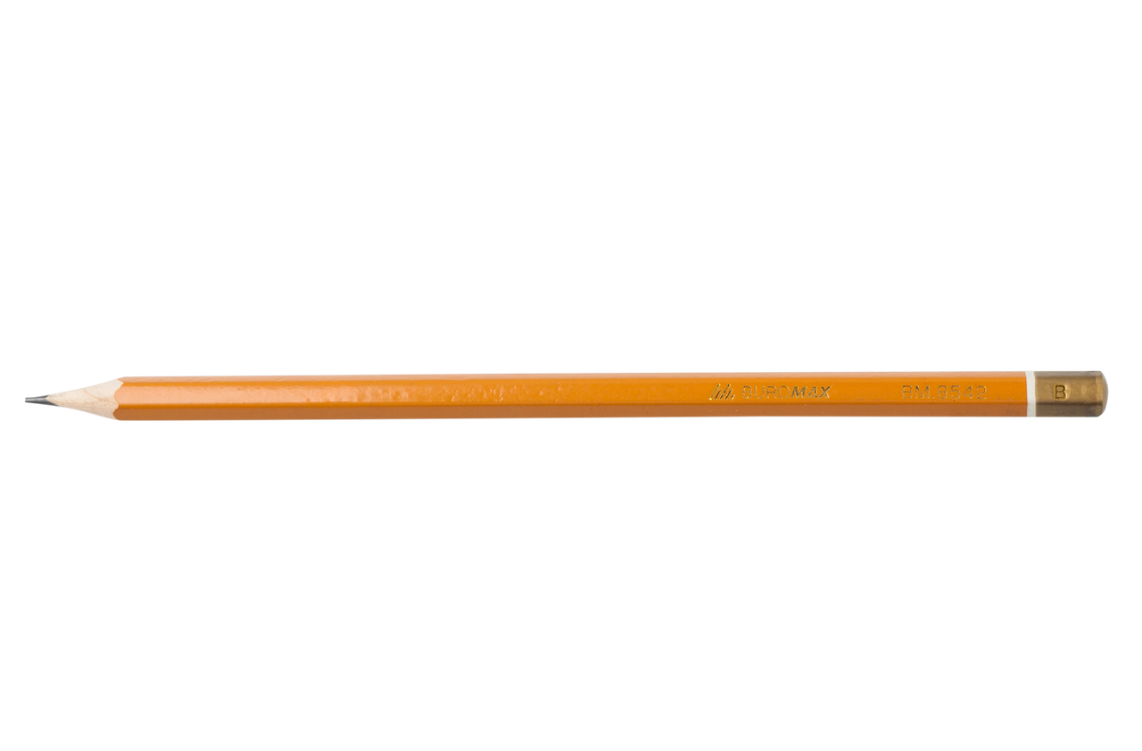 Олівець графітовий PROFESSIONAL В, жовтий, без гумки BM.8542, Buromax