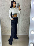 Жіночий костюм з чорними штанами палаццо та білим топом (р. 42-48) 18103604, фото 4