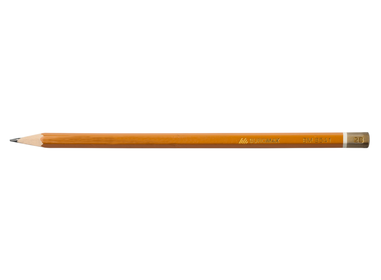 Олівець графітовий PROFESSIONAL 2В, жовтий, без гумки BM.8541, Buromax