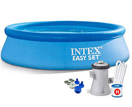 Надувний бассейн Intex Easy Set 28108 (244x61 см) з фільтр-насосом