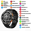 Смарт годинник чоловічий чорний чорний круглий з металевим браслетом Smart Watch розумний з дзвінком Modfit Base T2, фото 5
