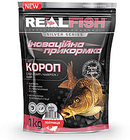 Прикормка Реал фиш Карп Клубника 1кг Real Fish