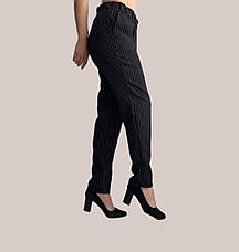 БАТАЛЬНІ жіночі брюки банани , № 61 чорні в полоску, фото 3