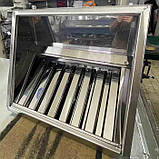 Витяжка розміром 1700х700 мм пристінна з нержавіючої сталі 0.5 мм з жировловлювачем для професійної кухні, фото 6