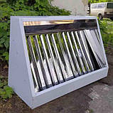 Витяжка розміром 1700х700 мм пристінна з нержавіючої сталі 0.5 мм з жировловлювачем для професійної кухні, фото 7