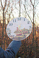 Годинник настінний дерев'яний з вашим фото УФ друк (06)