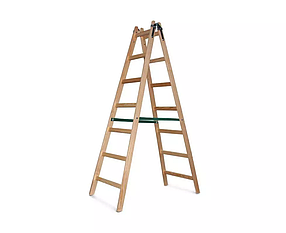 Драбина дерев'яна стандарт двостороння на 7 сходинок 211 см (Меткас-ТМ)