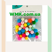 Набор для творчества Пушистые помпоны неоновые цена за уп. для декора декорирования Пастель