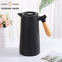 Термос-кувшин для горячих и холодных напитков, термокувшин 2в1 Cooking House hotdeal - 1 л - черный