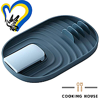 Подставка для ложек и крышек Cooking House hotdeal кухонная, синего цвета