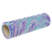 Роллер массажный для занятий йогой и пилатесом цилиндр (ролик мфр) 45 см Combi Roller FI-9373 Фиолетовый
