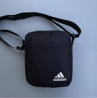 Сумка-мессенджер городская черная Adidas,Качественная удобная мужская сумка через плечо Адидас для работы