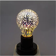 Лампа светодиодная энергоэффективноя 5 Вт, LED лампа декоративная с эффектом фейерверка 3D, A60 цоколь E27 LED