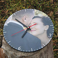 Годинник настінний дерев'яний з вашим фото УФ друк (08)