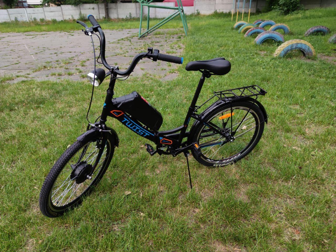 Электровелосипед TWIST 350W Li-ion 36V/10,4A черно-оранжевый - фото 1 - id-p2121170623