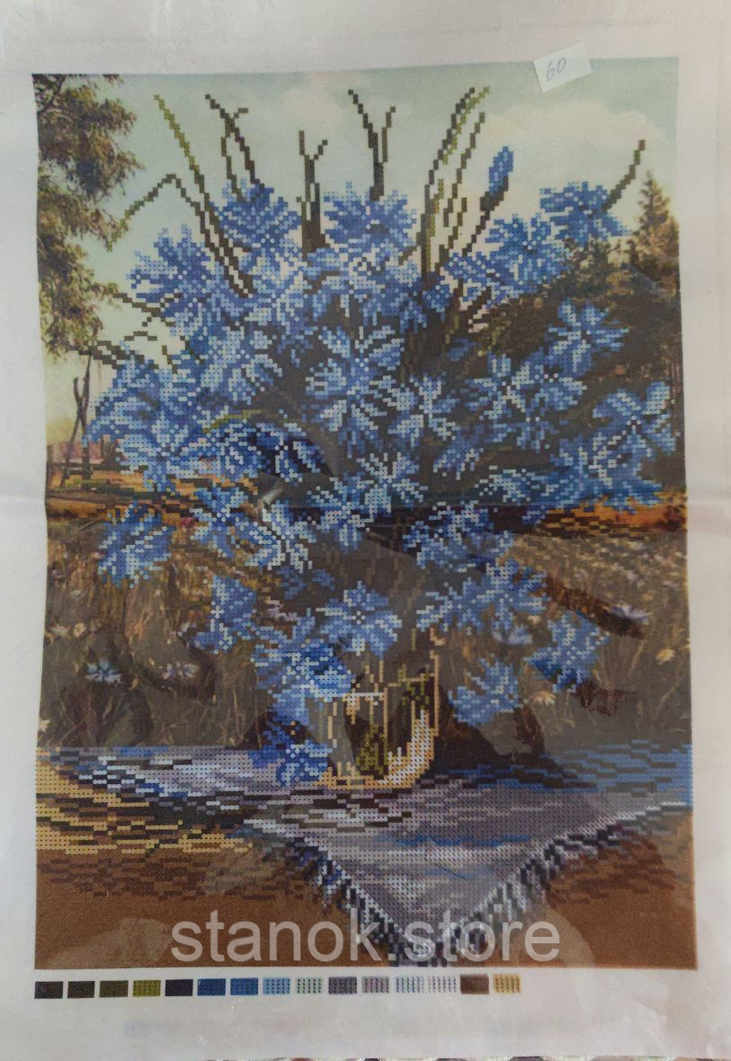 Схема під бісер Волошки розмір а3, фото 1