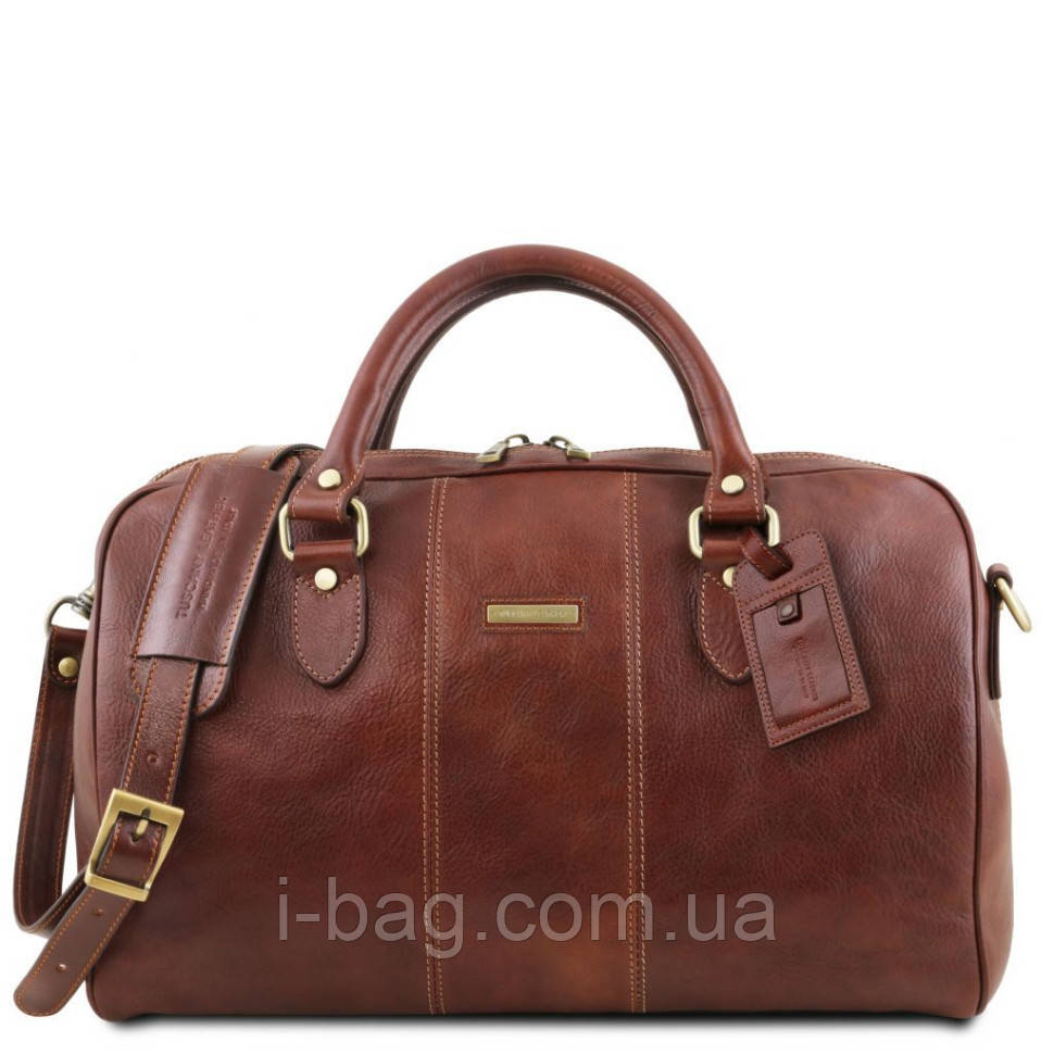 Lisbona Дорожня шкіряна сумка-дафл — Маленький розмір Tuscany TL141658 (Коричневий)