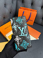 Бумажник синий Louis Vuitton Brazza в разцветке Graffiti k399