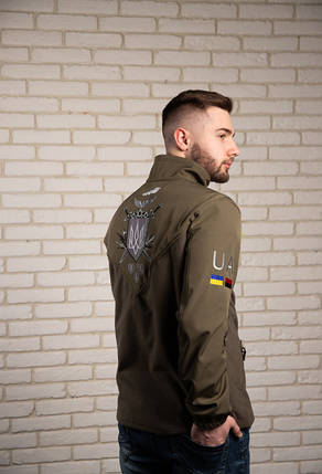 Патріотичні толстовки хакі тризуб, Толстовка худи патріотична, Стильні чоловічі світшоти, фото 3