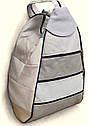 Рюкзак сумка шкіряний місткий бежевий 40*24*18 (Туреччина), фото 5