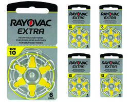 Батарейки для слухових апаратів Rayovac Extra 10 (Великобританія), Комплект 30 шт.