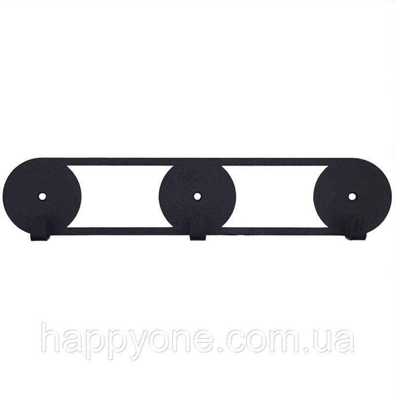 Металева настінна вішалка Orbis (чорна), фото 1