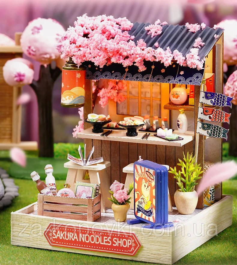 Румбокс Конструктор 3D DIY Магазин локшини Сакура DIY Sakura noodles shop QT-041