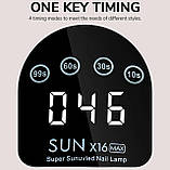 Професійна лампа UV/LED Sun X16 Max для сушіння гель-лаку, 320 Вт., фото 6