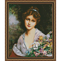 Набір для вишивання хрестиком ТМ Фантазія Дівчина з букетом ірисів 200/161