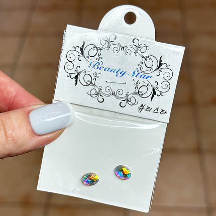 Камені для декору Beauty Star 2 шт, овал прозорий хамелеон, фото 1