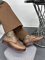 Туфли женские MeegoComfort  A0232-BROWN коричневые на шнуровке 40