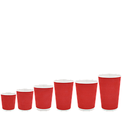 Стакан гофрований Червоний S хвиля