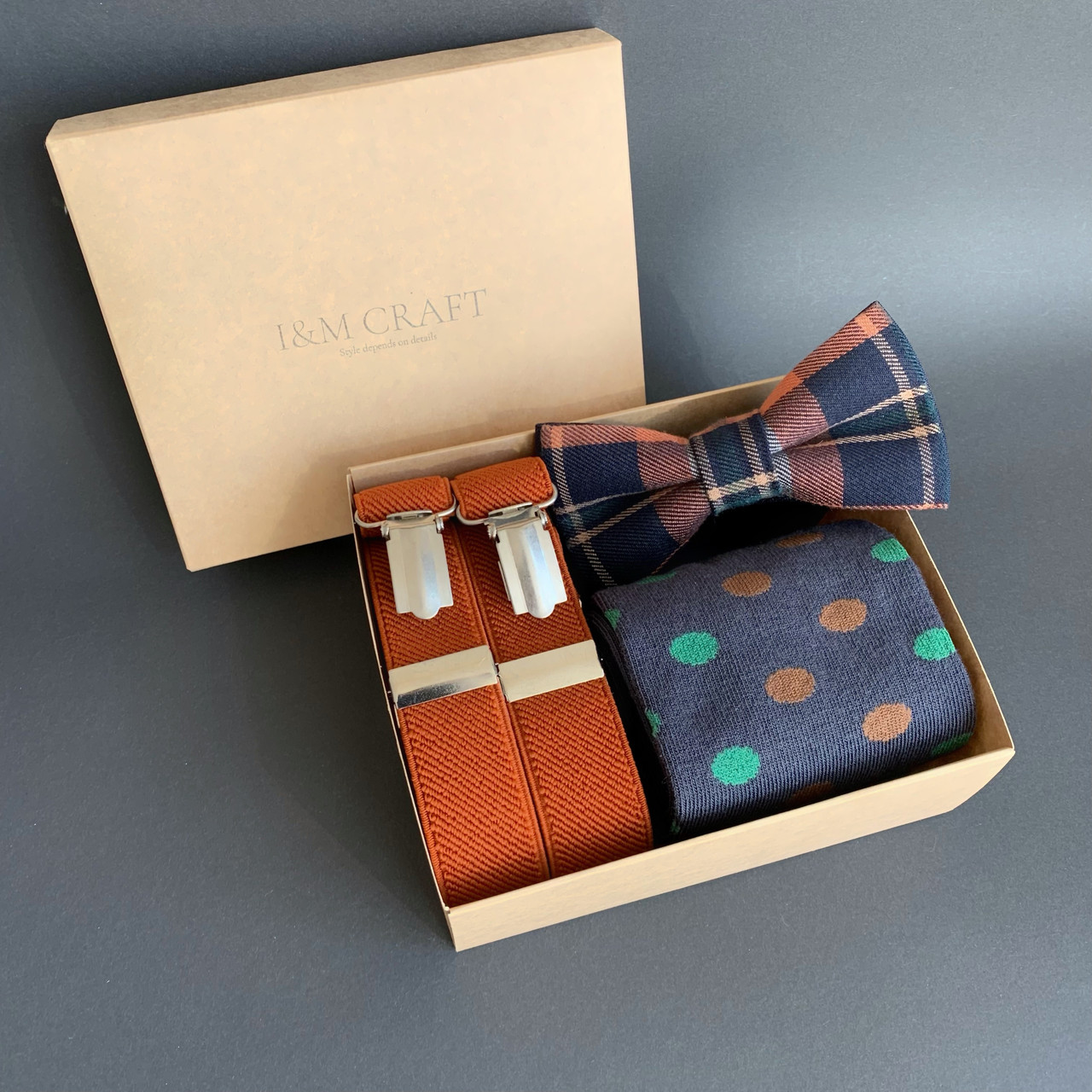 Набір I&M Craft краватка-метелик, шкарпетки та підтяжки (120109)