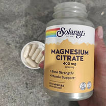 Магній цитрат Solaray Magnesium Citrate 400 mg 90 veg caps, фото 5