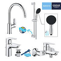 Комплект смесителей для ванной комнаты и кухни Grohe QuickFix Start Edge UA202501SK