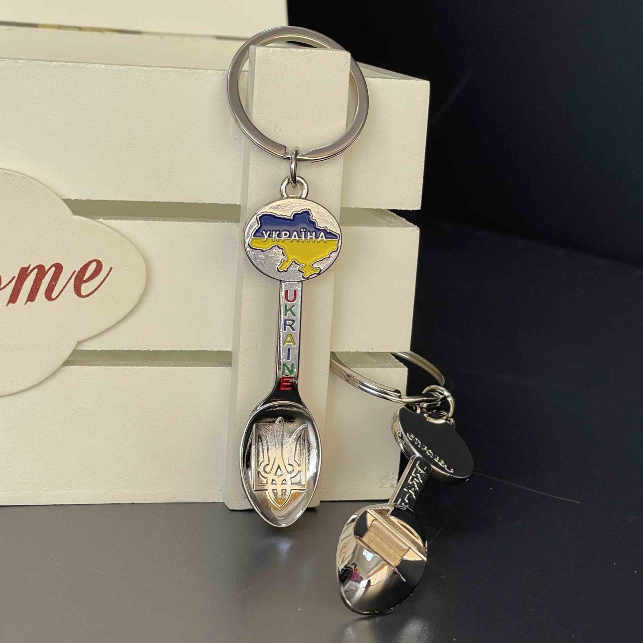 Брелок - відкривачка "Ложка. Україна", мікс, металевий, Брелок-открывашка "Украина", фото 1