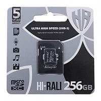 Картка пам'яті micro SDHC 256 GB HI-RALI (class10) (UHS-3) (з адаптером)