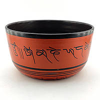 Тибетская поющая чаша оранжевая d-21см h-11см металл (32341x)