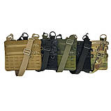 Чоловіча сумка через плече тактична, олива з патч панеллю, матеріал Оксфорд, фото 8