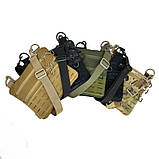 Чоловіча сумка через плече тактична, олива з патч панеллю, матеріал Оксфорд, фото 7