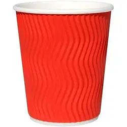 Стакан гофрований 175 мл (20 шт/уп.) червоний S хвиля кр69